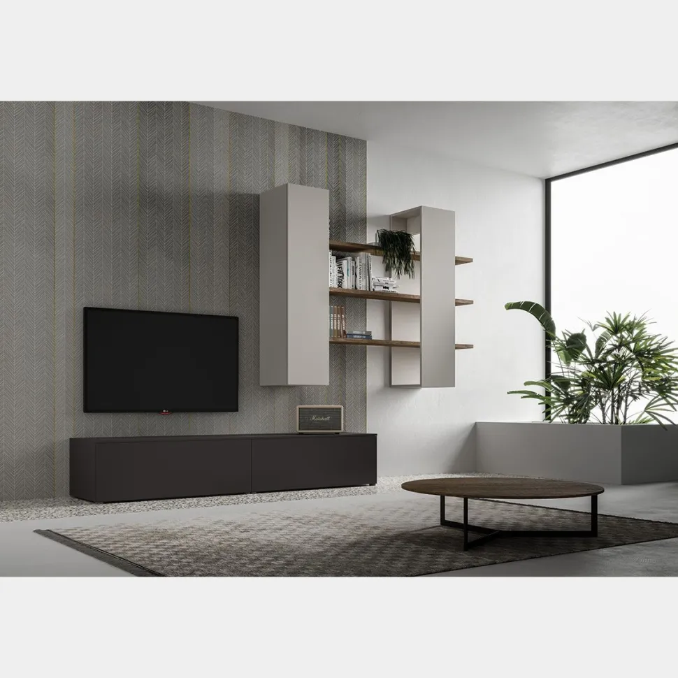 Parete attrezzata moderna Time linea Nais disponibile in vari colori