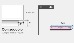 Parete attrezzata Nilo con maniglie a gola linea Cosmo disponibile in 21 colorazioni