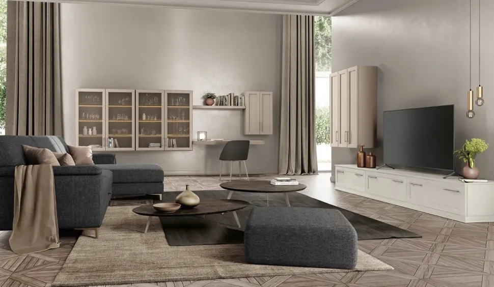 Parete attrezzata Sebastian linea Motivi disponibile in vari colori