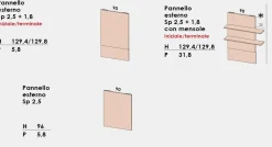 Parete attrezzata sospesa Compact con pannelli disponibile in 21 colorazioni