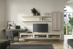 Parete attrezzata sospesa Elis linea Motivi disponibile in vari colori