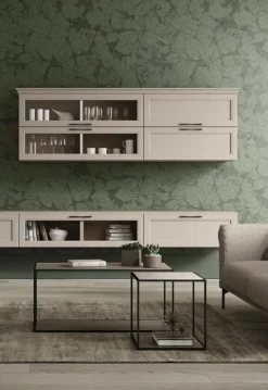Parete attrezzata sospesa Gaia linea Motivi disponibile in vari colori