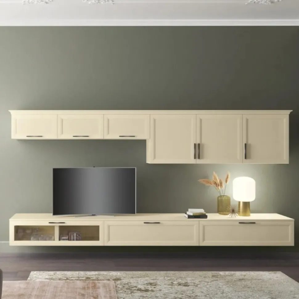 Parete attrezzata sospesa Lauro linea Motivi disponibile in vari colori
