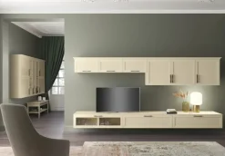 Parete attrezzata sospesa Lauro linea Motivi disponibile in vari colori