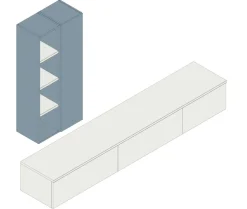 Parete attrezzata sospesa Leroy linea Zafferano 15 colorazioni