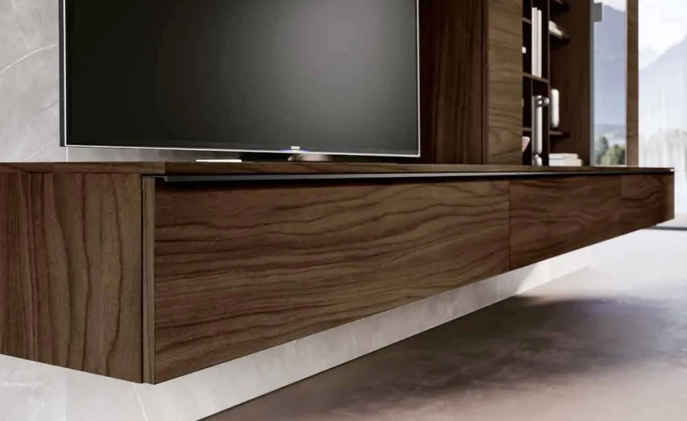 Parete attrezzata sospesa moderna con vani a giorno sospesi Mirto disponibile in vari colori