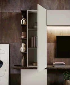 Parete attrezzata sospesa moderna con pensili sospesi Devis disponibile in vari colori