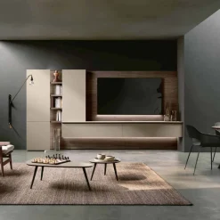 Parete attrezzata sospesa moderna con pensili sospesi Camille disponibile in vari colori