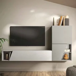 Parete attrezzata sospesa moderna mobile da ingresso componibile Glory disponibile in vari colori