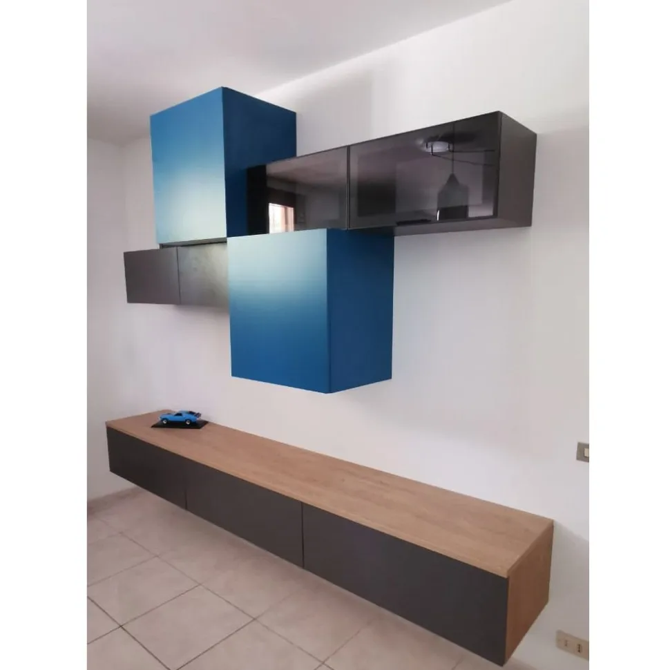 Parete attrezzata sospesa Smart linea Zafferano 15 colorazioni