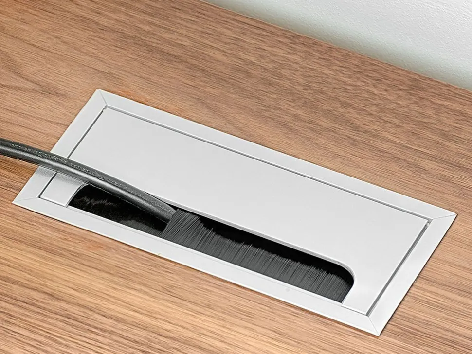 Passacavi a incasso rettangolare da tavolo Quadrum disponibile in 2 misure e 3 colori