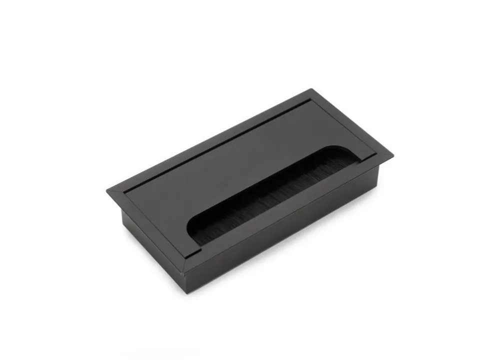 Passacavi a incasso rettangolare da tavolo Quadrum disponibile in 2 misure e 3 colori