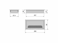 Passacavi a incasso rettangolare da tavolo Quadrum disponibile in 2 misure e 3 colori