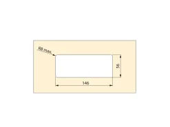 Passacavi da tavolo rettangolare a incasso Plaswire 146x56 mm