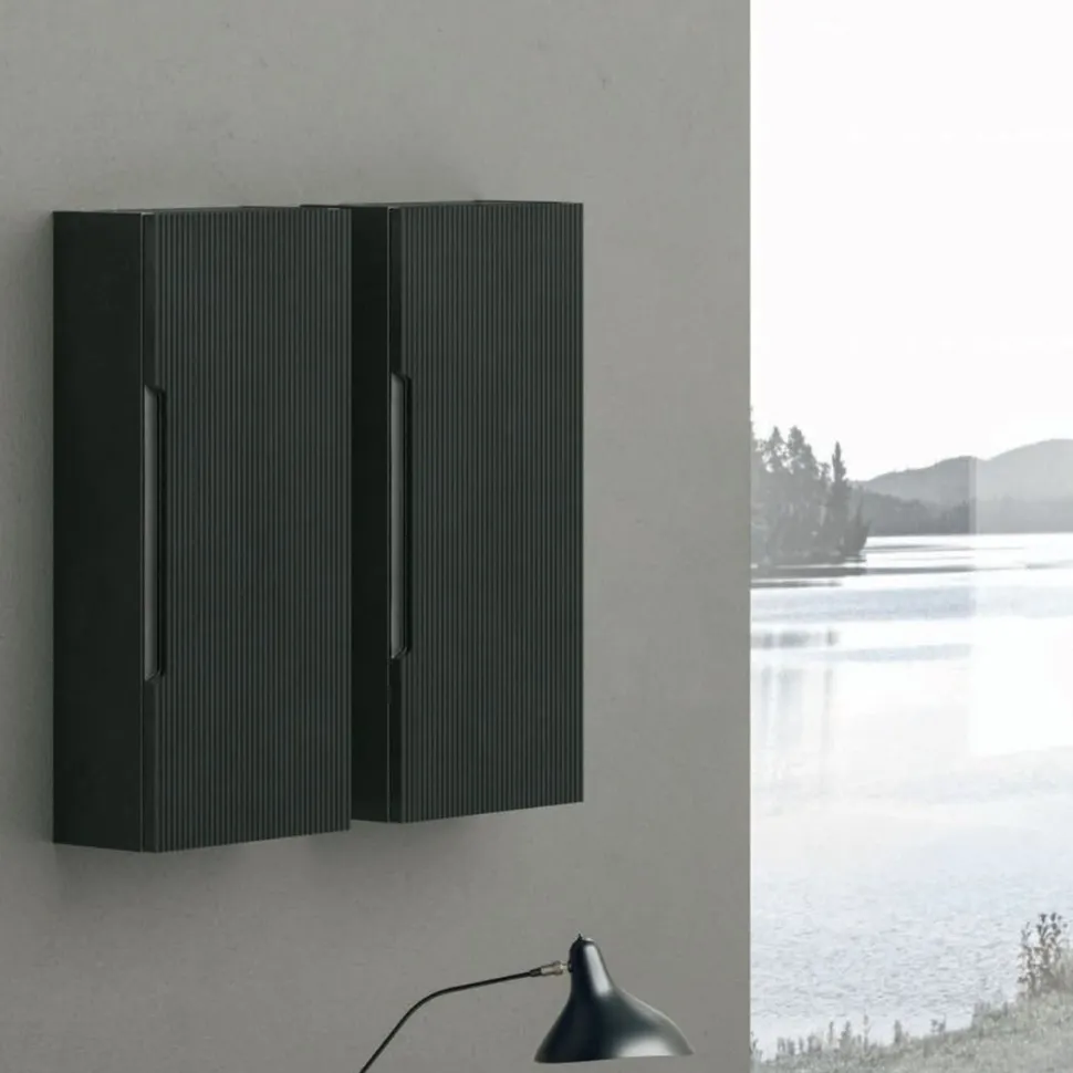 Pensile bagno sospeso con presa maniglia integrata disponibile in 2 misure e 5 colori