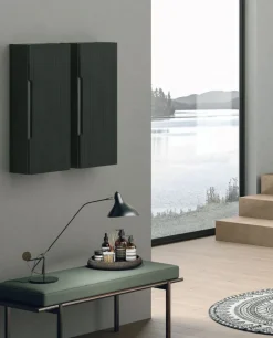 Pensile bagno sospeso con presa maniglia integrata disponibile in 2 misure e 5 colori