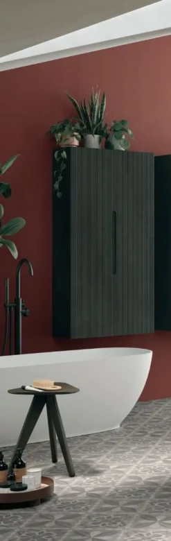Pensile bagno sospeso con presa maniglia integrata disponibile in 2 misure e 5 colori
