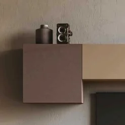 Pensile cubo sospeso Bronzo 60x60 con 1 anta battente disponibile in vari colori