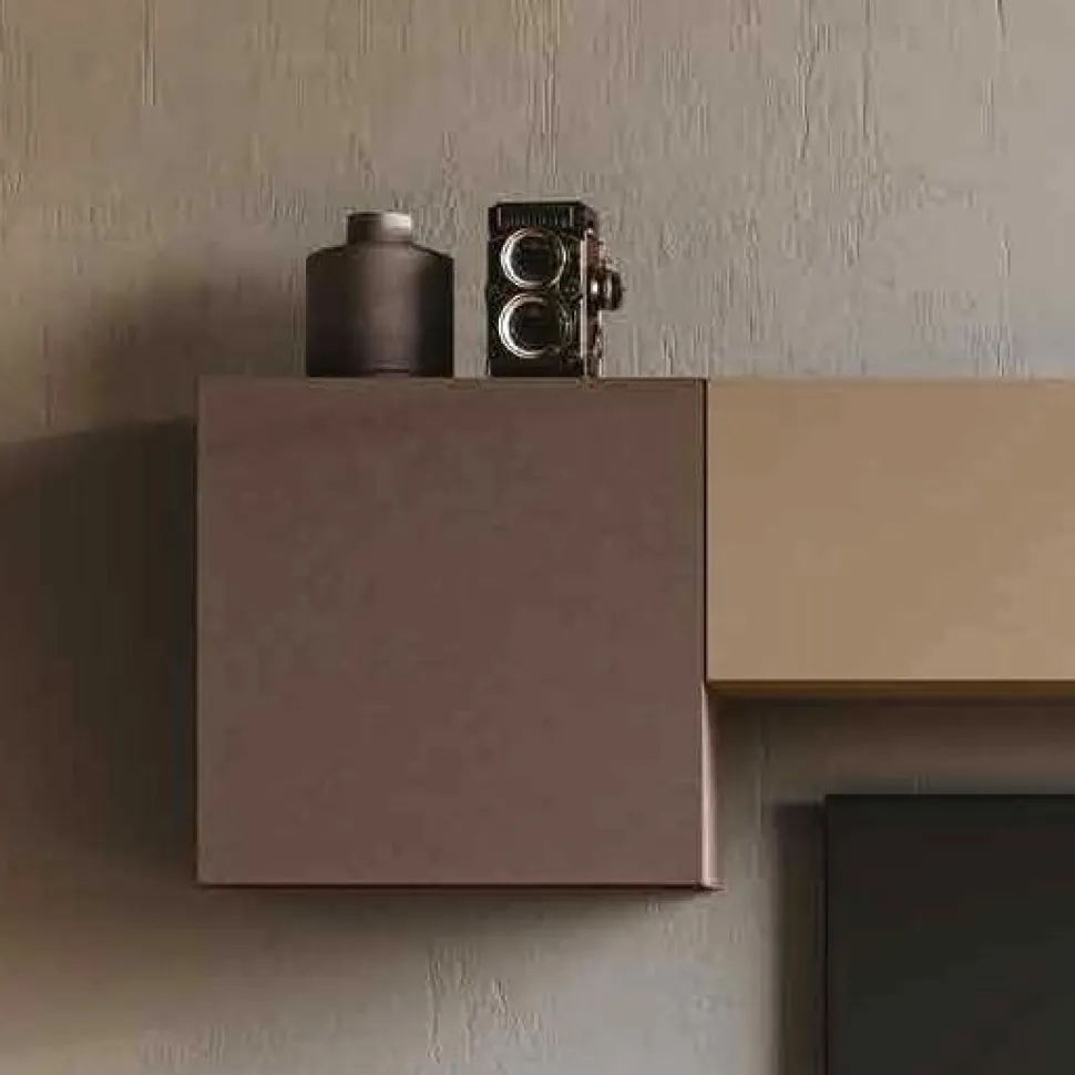 Pensile cubo sospeso Bronzo 60x60 con 1 anta battente disponibile in vari colori