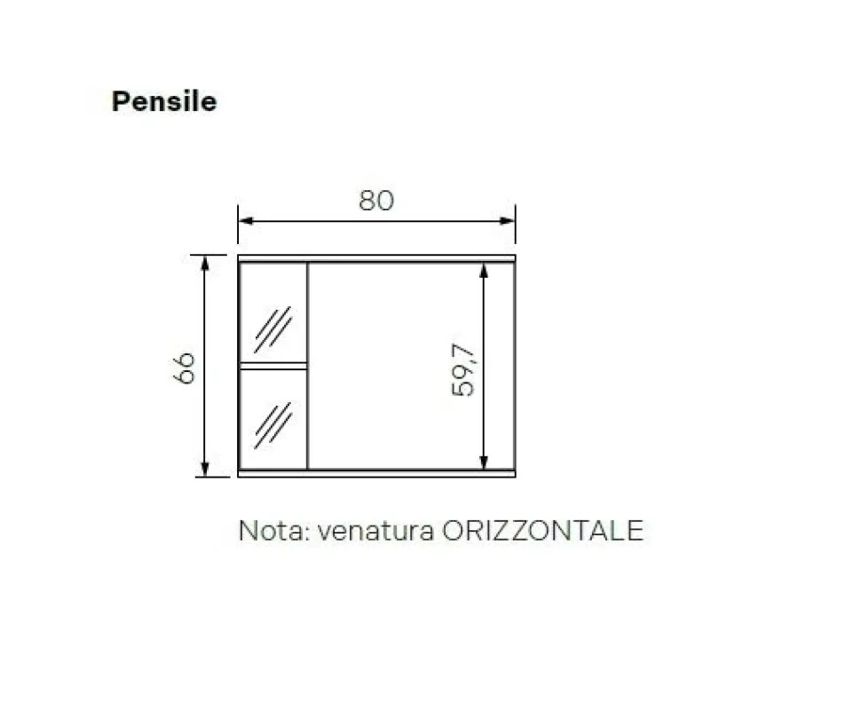 Pensile Cubo sospeso con inserto in vetro fumè disponibile in vari colori