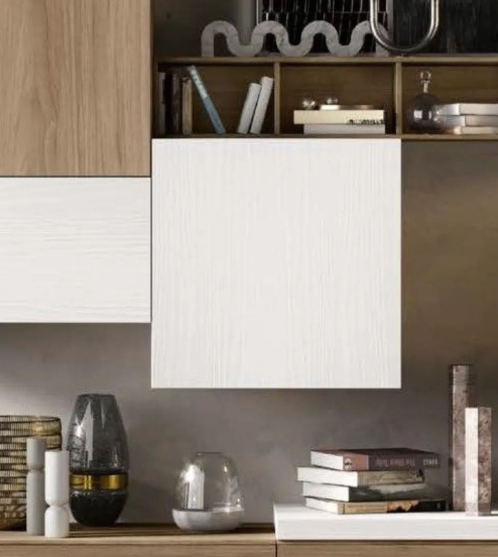 Pensile Cubo sospeso linea Domino in Noce Bianco