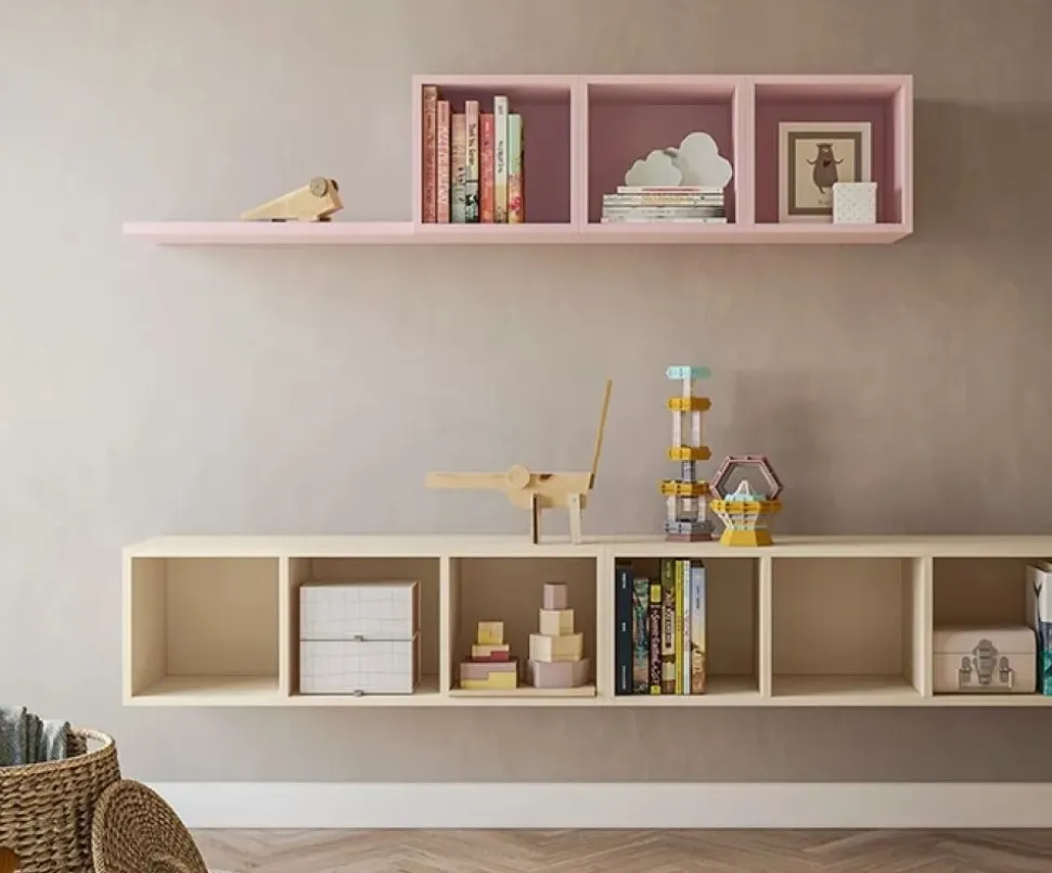 Pensile Cubo sospeso modulare con vani a giorno in Varie Misure e Colori