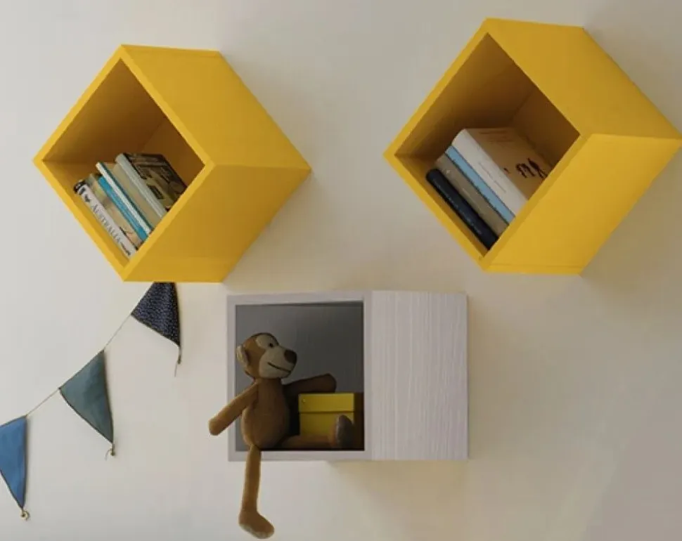 Pensile Cubo sospeso modulare con vani a giorno in Varie Misure e Colori