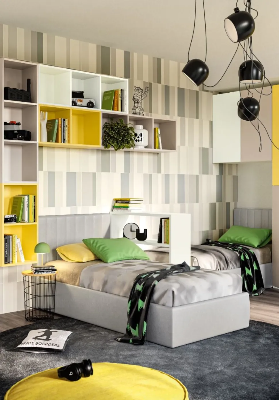 Pensile Cubo sospeso 2 vani a giorno linea Colorfull disponibile in vari colori
