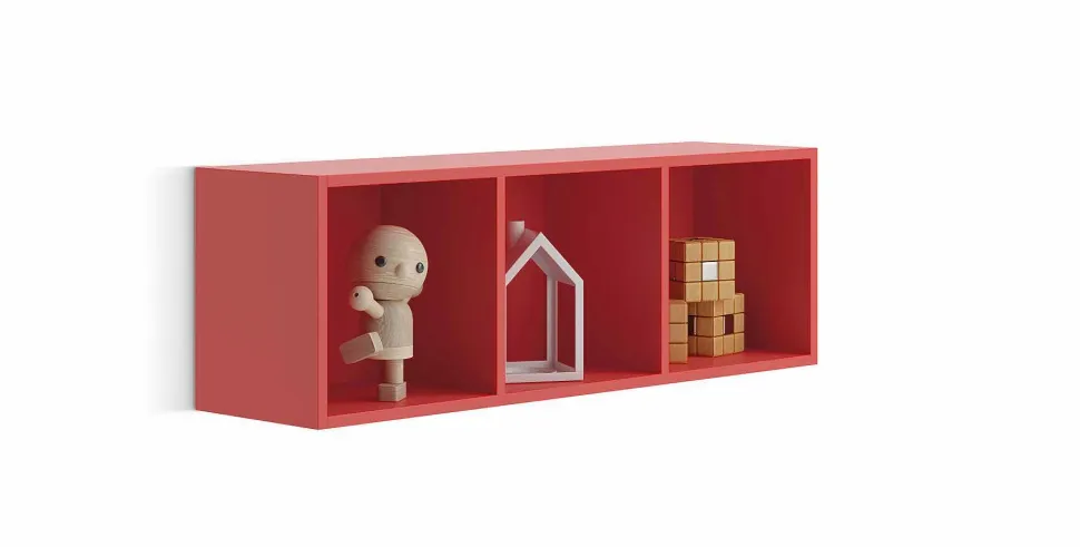 Pensile Cubo sospeso 3 vani a giorno linea Colorfull disponibile in vari colori