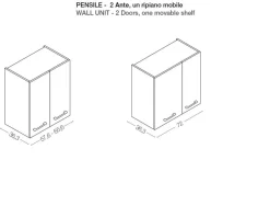 Pensile Eko sospeso 2 ante battenti disponibile in 3 misure