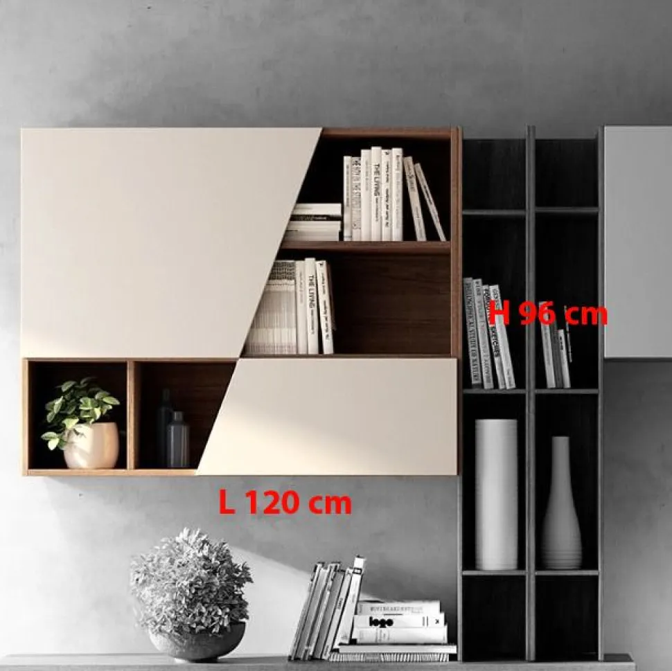 Pensile sospeso con anta sagomata linea contact personalizzabile L120 cm