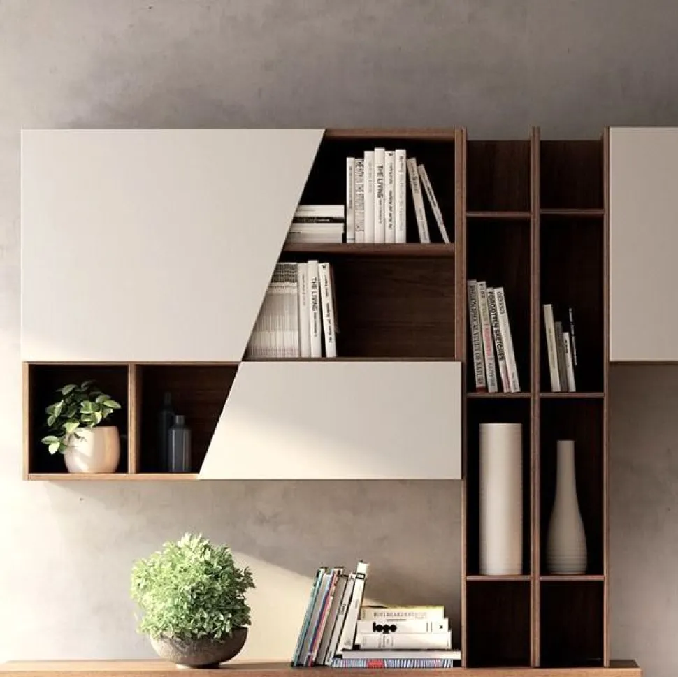 Pensile sospeso con anta sagomata linea contact personalizzabile L120 cm