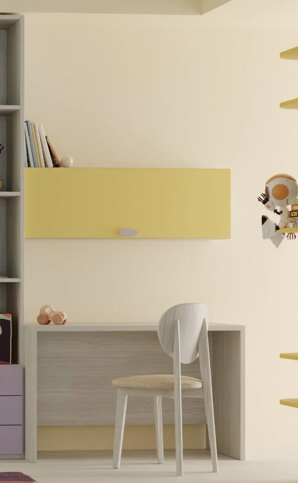 Pensile sospeso con apertura verso l'alto linea Fly disponibile in 16 colori