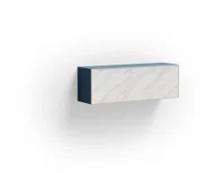 Pensile sospeso con vetro cannettato e telaio in alluminio disponibile in 4 misure e 30 colori