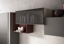 Pensile sospeso linea Domino in Cachemire con anta in Vetro