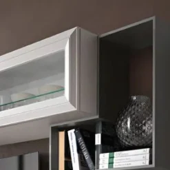 Pensile sospeso orizzontale con anta a telaio in vetro linea Prevaling disponibile in 4 misure