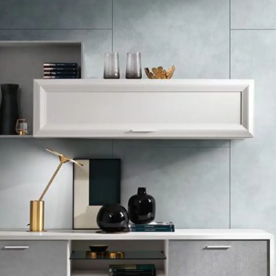 Pensile sospeso orizzontale con anta a telaio linea Prevaling disponibile in 4 misure