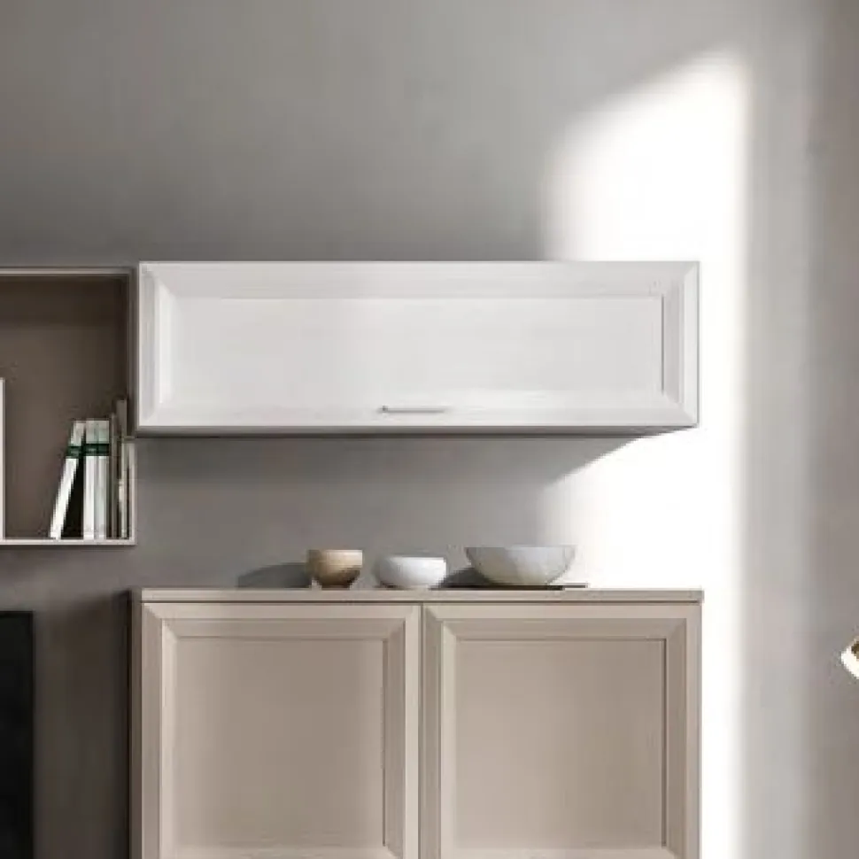Pensile sospeso orizzontale con anta a telaio linea Prevaling disponibile in 4 misure