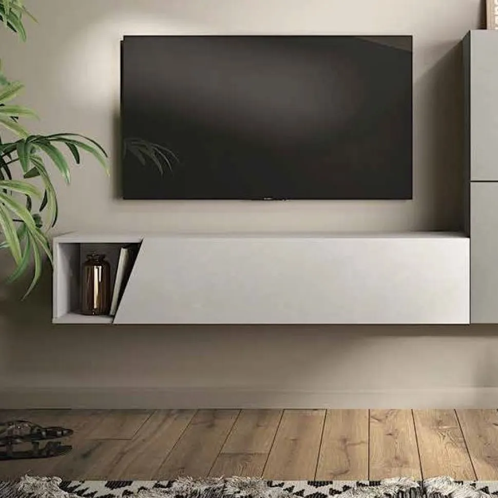 Pensile sospeso Ribalta /Vasistas con anta taglio obliquo linea Arte L 138 cm