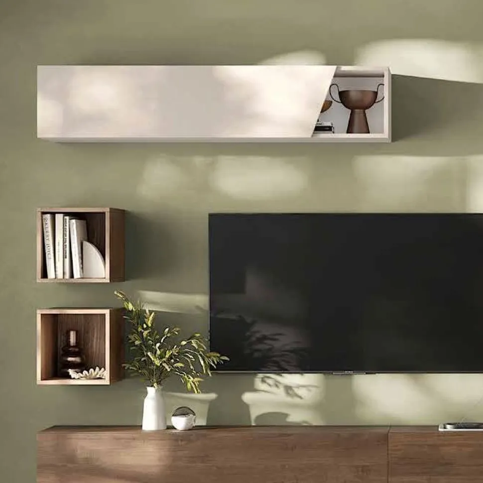 Pensile sospeso Ribalta /Vasistas con anta taglio obliquo linea Arte L 138 cm