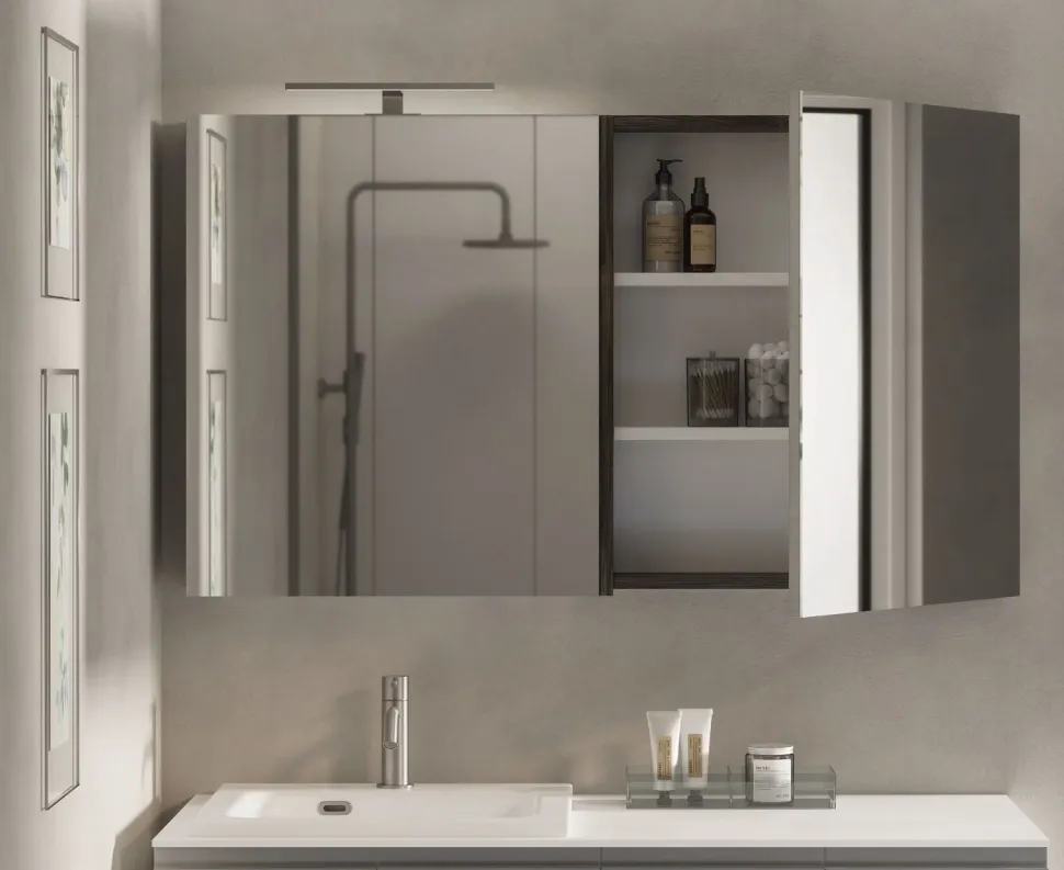 Pensile Specchio contenitore con 1 anta tutto specchio disponibile in 5 misure e vari colori