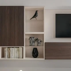 Pensile verticale sospeso senza anta con ripiano in vetro disponibile in 20 colori