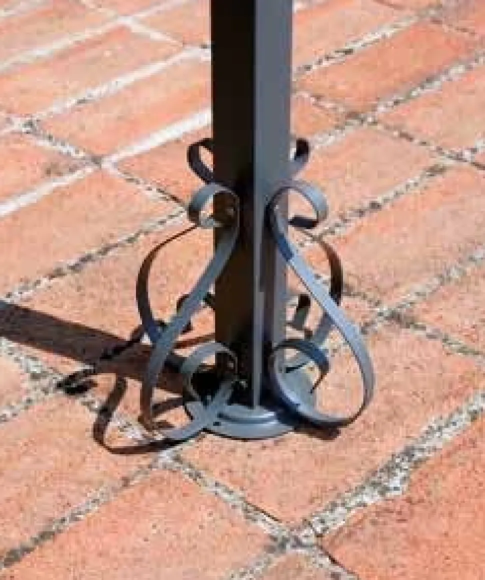 Pergola a Parete 4x3 m Struttura in Ferro Antracite Telo Sabbia