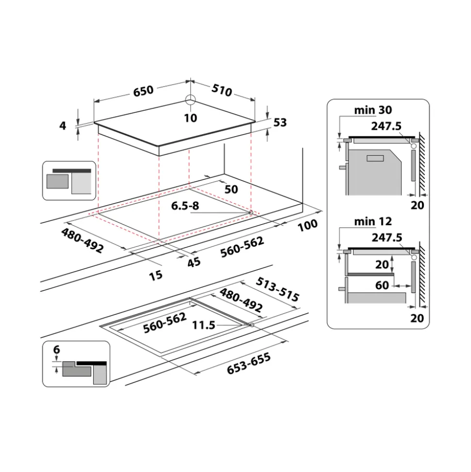 Piano cottura a induzione Hotpoint ACOH654MF/NE