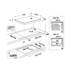 Piano cottura a induzione Whirlpool WFS0377NE/IXL