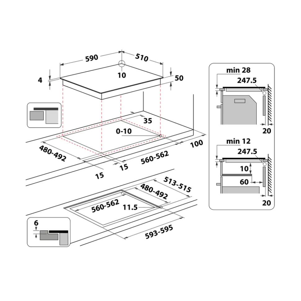Piano cottura a induzione Whirlpool WBB8360NE