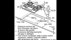 Piano cottura 5 Fuochi a gas Bosch PPQ7A2B20
