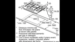 Piano cottura 5 Fuochi a gas Bosch PCQ7A5M90