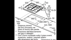 Piano cottura 4 Fuochi a gas Bosch PGH6B5B80