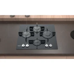 Piano cottura 4 Fuochi a Gas Hotpoint FTGHG641D/HA(BK)